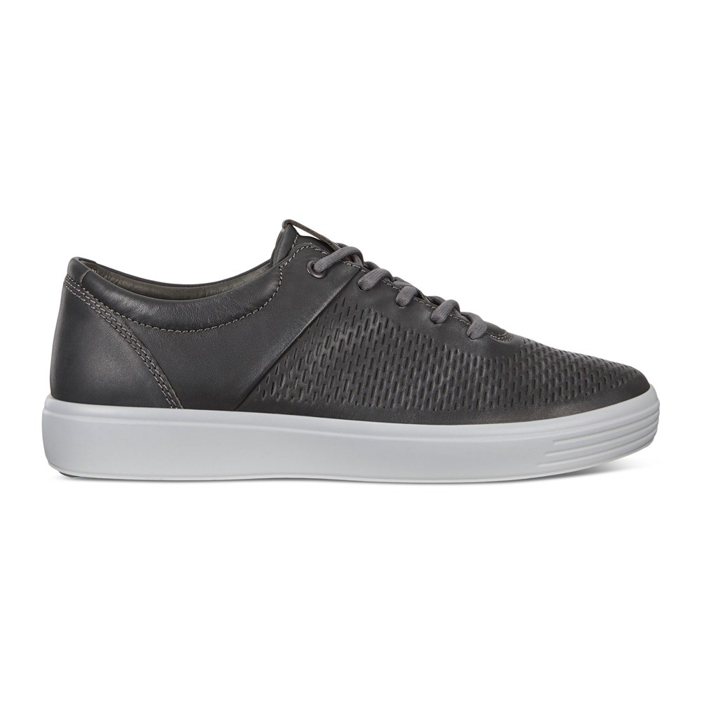 Tenis Hombre - ECCO Soft 7 Lace-Ups - Grises Oscuro - ZRE604513